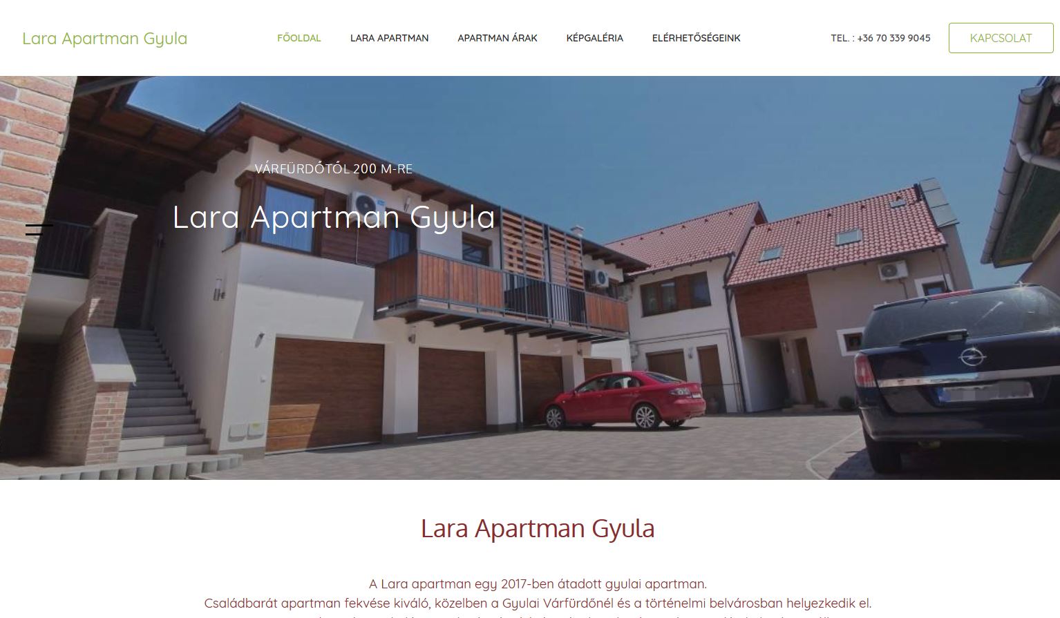 A gyulai Lara apartman alkalmas családok részére is.